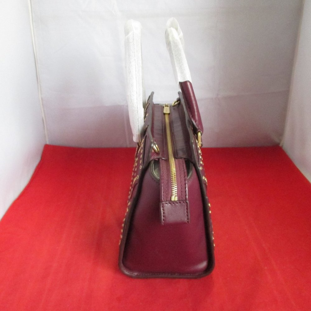 Michael Kors Selma Medium Grommet Top Zip Satchel $498 Plum #051 - Picture 11 of 15